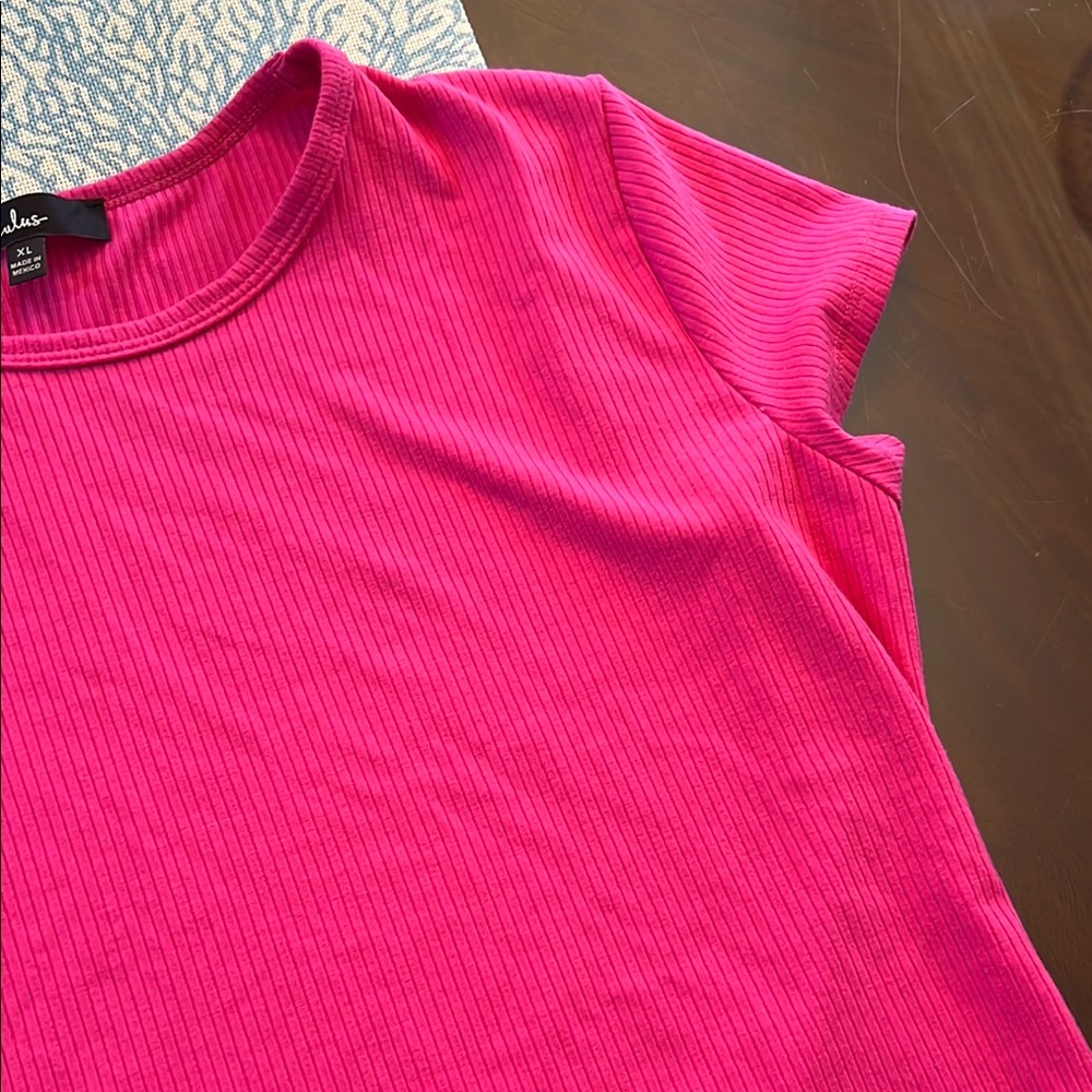 Lulu's Pink Ribbed Women's Top - Picture 4 of 4
